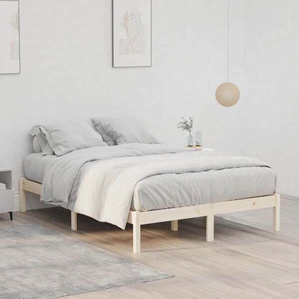 vidaXL Bedframe zonder matras massief grenenhout 137x190 cm vol
