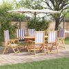 vidaXL Tuin Eetset 7 pcs Blauw en wit Massief acaciahout