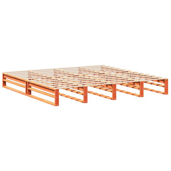 vidaXL Bedframe zonder matras massief grenenhout wasbruin 200x200 cm