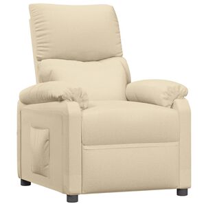 vidaXL Fauteuil verstelbaar stof cr&egrave;mekleurig
