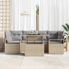 vidaXL Tuin Sofa Set met opslag met kussen 7 pcs Beige poly rattan