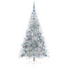vidaXL Kunstmatig Voorverlicht Kerstboom met 300 LED Zilver 210 cm PET