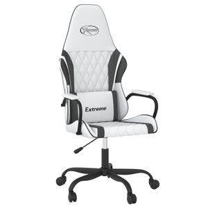 vidaXL Gamestoel kunstleer wit en zwart