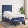 vidaXL Boxspring met matras stof blauw 90x190 cm