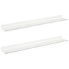 vidaXL Drijvende plank Muurmontage 2 st Wit 60 x 8,5 x 2,5 cm Staal