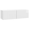 vidaXL Wandbeugel TV-kast 98 x 31 x 30 cm Hoogglans Wit Bewerkt hout