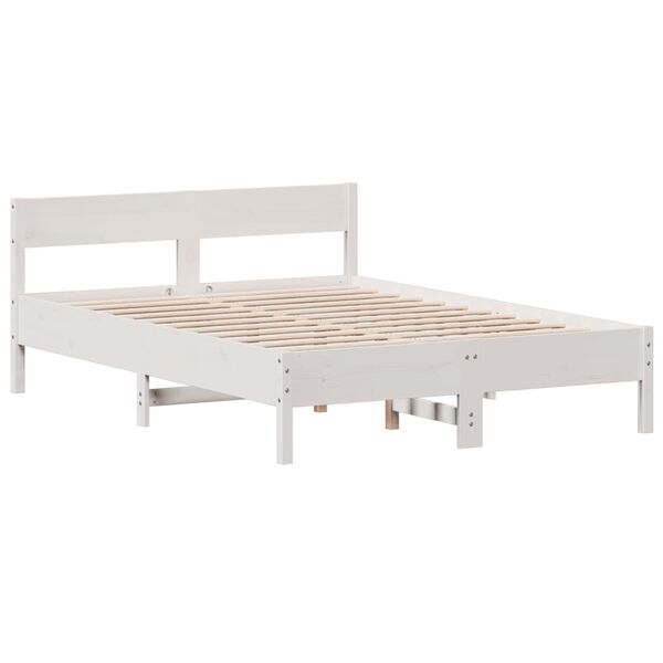 vidaXL Bedframe zonder matras massief grenenhout wit 135x190 cm