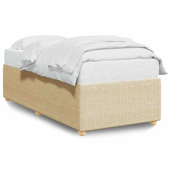 vidaXL Bedframe zonder matras 80x200 cm stof cr&egrave;mekleurig