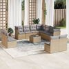 vidaXL 12-delige Loungeset met kussens poly rattan beige