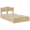 vidaXL Opslag bed met lade Sonoma Eiken 120 x 190 cm Bewerkt hout