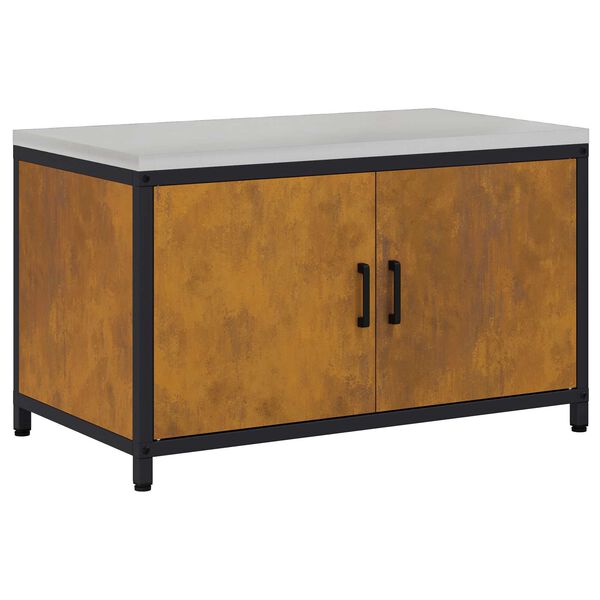 vidaXL Keukenopslag met plank met opslag Roestig 60 x 50 x 92 cm Staal