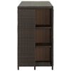vidaXL Bartafel met opbergrek 120x60x110 cm poly rattan bruin