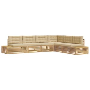 vidaXL 6 Stuk Buiten bankenset Polyester Wit