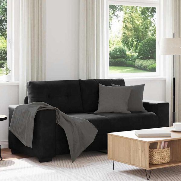 vidaXL Loveseat bank 140 cm fluweel zwart