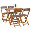 vidaXL Bistroset met kussen 5 pcs Olie naturel Massief Acaciahout