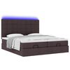 vidaXL Ottoman bed met matrassen en LED's 200x200cm stof donkerbruin