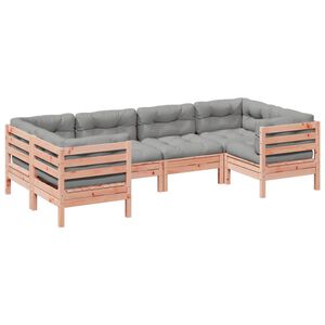 vidaXL 6-delige Loungeset met kussens massief douglas vurenhout