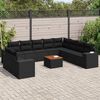 vidaXL 11-delige Loungeset met kussens poly rattan zwart