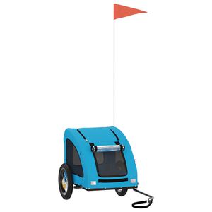 vidaXL Hondenfietstrailer oxford stof en ijzer blauw