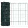 vidaXL Hek met Paal Groen 0,4 x 25 m Staal en PVC
