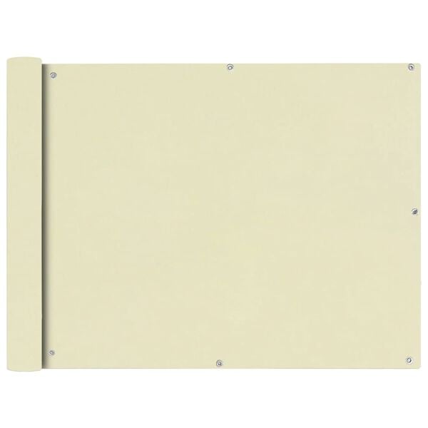 vidaXL Balkonscherm crémekleurig 90x400 cm oxfordtextiel