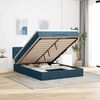 vidaXL Ottoman bed met matras en LED's 140x190cm fluweel donkerblauw