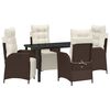 vidaXL Tuin eettafelset 5 st Bruin poly rattan