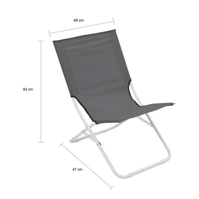 vidaXL Strandstoelen 2 st inklapbaar grijs