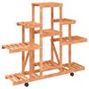 vidaXL Plantenstandaard met wielen 110x25x101 cm massief vurenhout