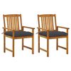vidaXL Tuinstoelen 2 st met kussens massief acaciahout