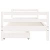 vidaXL Kinderbedframe met lades 90x200 cm massief grenenhout wit