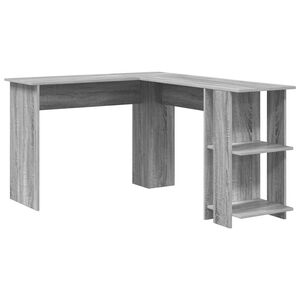 vidaXL Hoekbureau Grijs Sonoma Bewerkt hout 140 x 113,5 x 75 cm