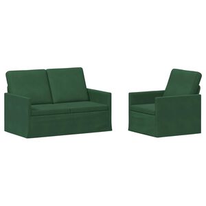 vidaXL Bankstel 2 pcs Jungle Groen Katoen Stof