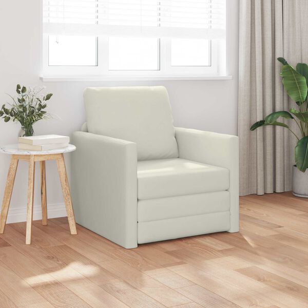 vidaXL Slaapbank Cr&egrave;me 74 x 77 x 81 cm Fluweel