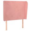 vidaXL Hoofdbord met randen 93x23x118/128 cm fluweel roze