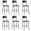 vidaXL Barstoelen 6 st massief multiplex staal zwart