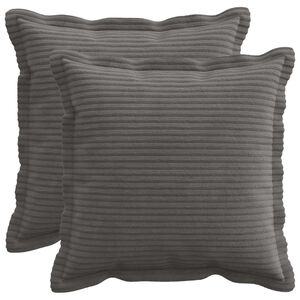 vidaXL Kussensloop 2 st HOUTEN Donkergrijs 30 x 30 cm corduroy