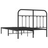 vidaXL Bedframe met hoofdbord metaal zwart 120x190 cm