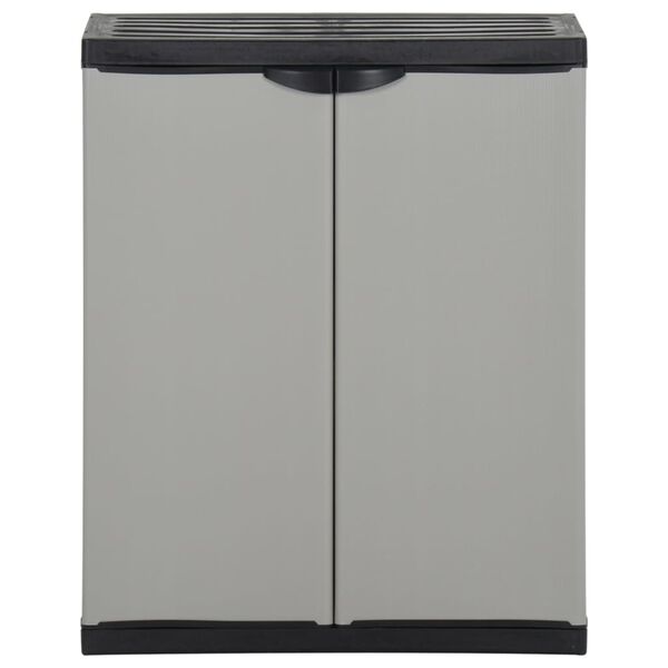 vidaXL Tuinafvalkast 68x40x85 cm polypropeen grijs en zwart