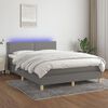 vidaXL Boxspring met matras en LED stof donkergrijs 140x200 cm