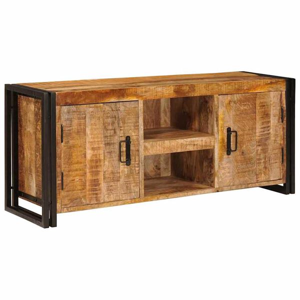 vidaXL TV-kast Bruin 120 x 30 x 50 cm Massief ruw mangohout