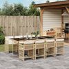 vidaXL 9-delige Tuinset met kussens poly rattan beige