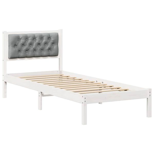 vidaXL Bedframe Lichtgrijs 90 x 200 cm Massief grenenhout