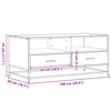 vidaXL Salontafel 100x50x45 cm bewerkt hout en metaal gerookt eiken