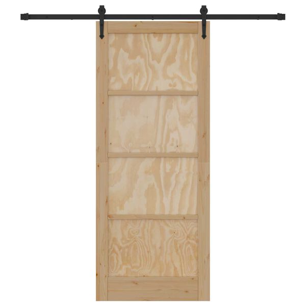 vidaXL Schuifdeur ORKDAL Natuurlijk en Zwart 86 x 211 cm