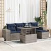 vidaXL 6-delige Loungeset met kussens poly rattan acacia grijs