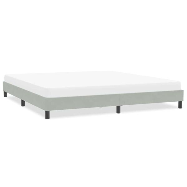 vidaXL Bedframe zonder matras 200x220 cm fluweel lichtgrijs