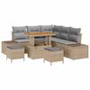 vidaXL Tuinbankenset 8 st Beige Poly riet