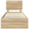 vidaXL Bedframe Sonoma Eiken 75 x 190 cm Massief grenenhout