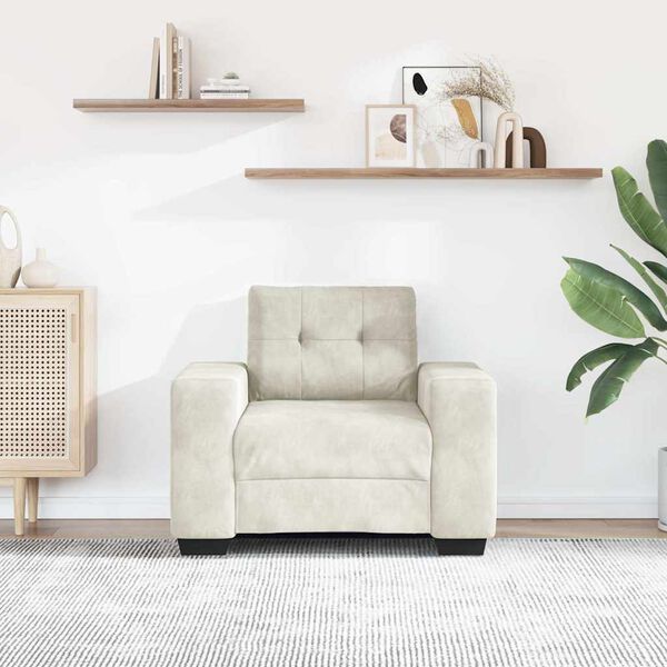 vidaXL Sofastoel Cr&egrave;me 100x78x80 cm Fluweel